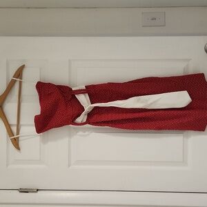 Little strapless red polka dot  dress